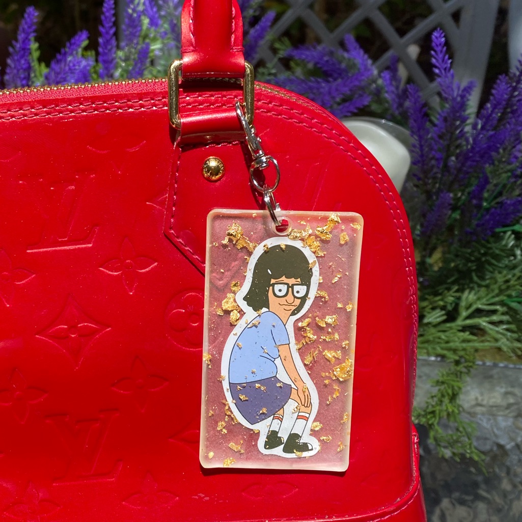 Bob's Burgers Tina Belcher Twerking Dancing & Gold Flakes Keychain Bag Charm